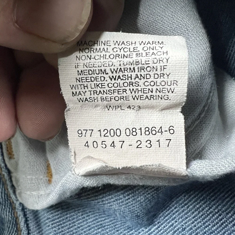 Levi's 547 Bootcut Jeans 42x30 (38x27) Light Wash Paint Distressed Guatemala Y2K